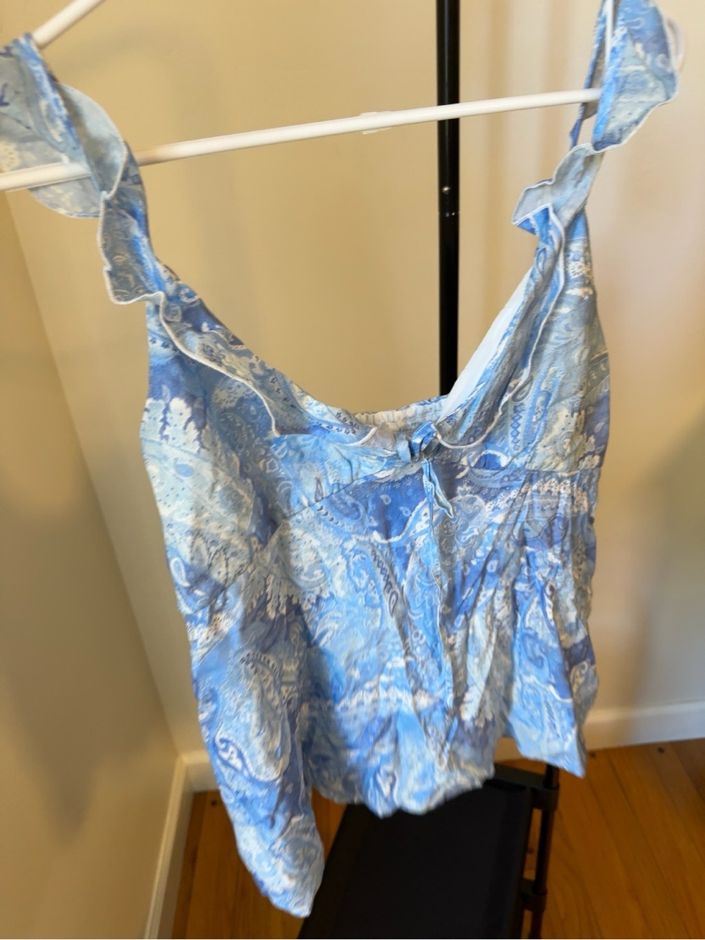 Hollister Blue Paisley Ruffle Strap Camisole